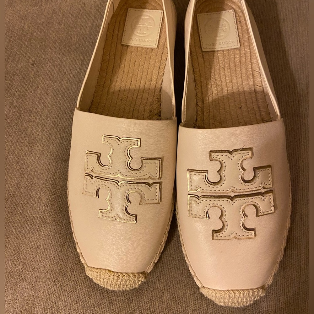 Tory Burch Leather Cream/white Espadrilles 10.5 🤍 new